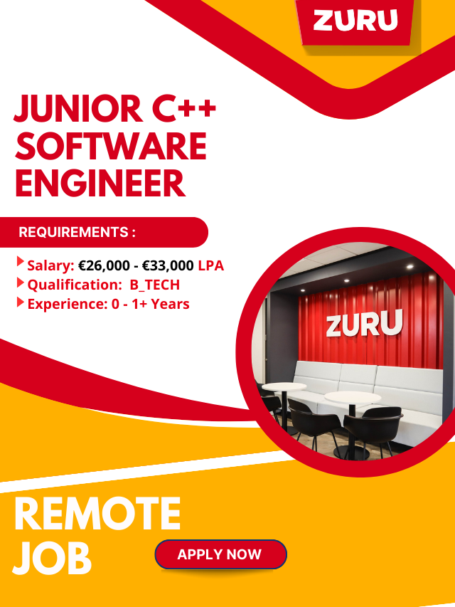 Junior C++ Software Engineer role at ZURU